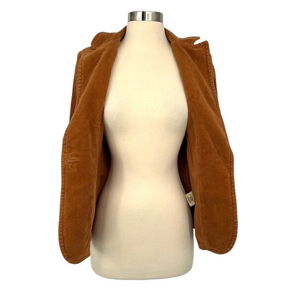 Alice + Olivia Macey Notched Collar Fitted Blazer Camel Brown Corduroy Size 0 - Picture 8 of 12